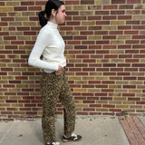 Leopard Print Denim Pants