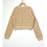 Girls Crewneck Wavy Pointelle Sweater
