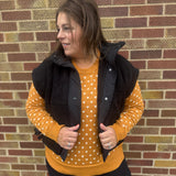 Quilted Collar Boxy Sherpa Vest