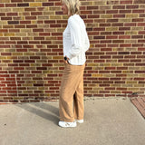 Wide Leg Drawstring Corduroy Pants