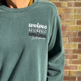 Wolves Repeat Embroidered Crewneck