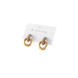 Waterproof Double Hoop Diamond Earring