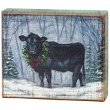 Snowy Angus Block Sign 6.5"