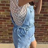 Side Tie Short Overalls