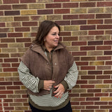 Quilted Collar Boxy Sherpa Vest