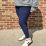 Plus Nylon Ribbed Leggings