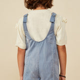 Girls Washed Patch Pocket Romper