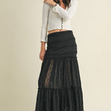 Black Lace Tiered Skirt
