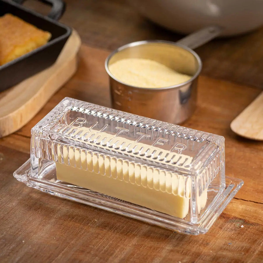 Embossed 1 Stick Butter Dish