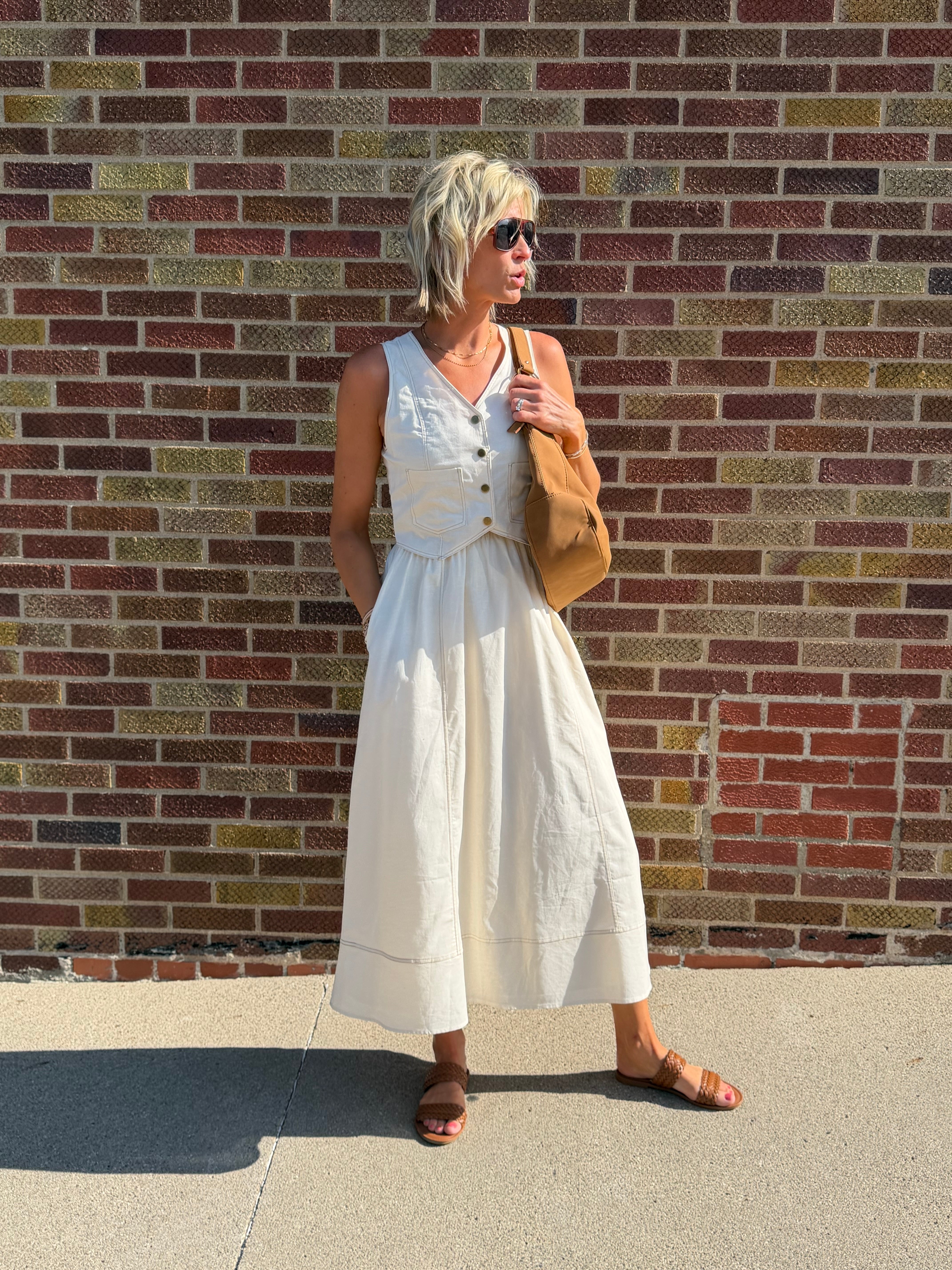tailored vest maxi dress POINTELLE SLIM LONG at Atelier Delphine closure front adds classic menswear detail you can style open or closed Sofia Tailored Vest Maxi Dress