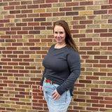 Plus Round Neck Raglan Sweater