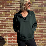 Modal Poly Quarter Zip Funnel Neck Pullover