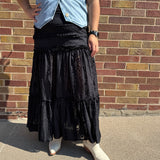 Black Lace Tiered Skirt