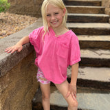 Girls V-Neck Pocket Tee