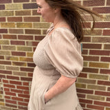 Crochet Eyelet Smocked Dress
