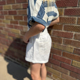 Girls High Waist Roll Up Denim Shorts