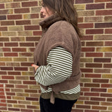 Quilted Collar Boxy Sherpa Vest