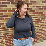 Plus Round Neck Raglan Sweater