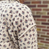 Print Cotton Quilted Jacket w/Snap