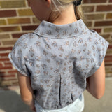 Girls Button Up Cropped Top