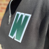Black Crop 1/4 Zip Wolves Sweatshirt