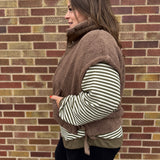 Quilted Collar Boxy Sherpa Vest