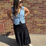 Black Lace Tiered Skirt