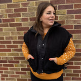 Quilted Collar Boxy Sherpa Vest