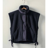 Quilted Collar Boxy Sherpa Vest