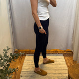 Nylon Ribbed Leggings w/Side Pocket