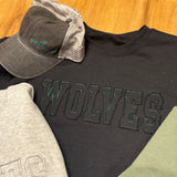 Black Wolves Applique Sweatshirt