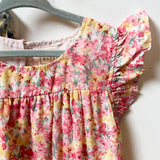 Girls Floral Ruffle Sleeve Tiered Dress
