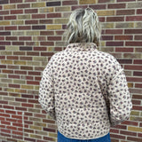 Print Cotton Quilted Jacket w/Snap