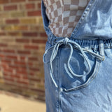 Side Tie Short Overalls