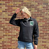 Black 1/4 Zip Wolves Sweatshirt