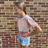 Girls Puff Sleeve Cropped Sweater