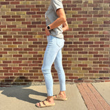 Cello High Rise Ankle Skinny Straight Cut Hem Jean