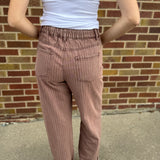 Rust Striped Denim Pants