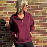 Modal Poly Quarter Zip Funnel Neck Pullover