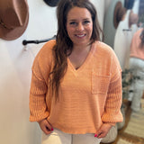 Plus Open Knit Long Sleeve Sweater