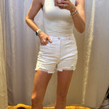 Distressed Raw Hem Shorts