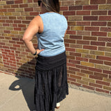 Black Lace Tiered Skirt