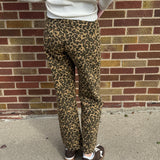 Leopard Print Denim Pants