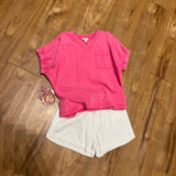 Girls V-Neck Pocket Tee