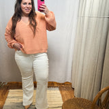 Plus Open Knit Long Sleeve Sweater