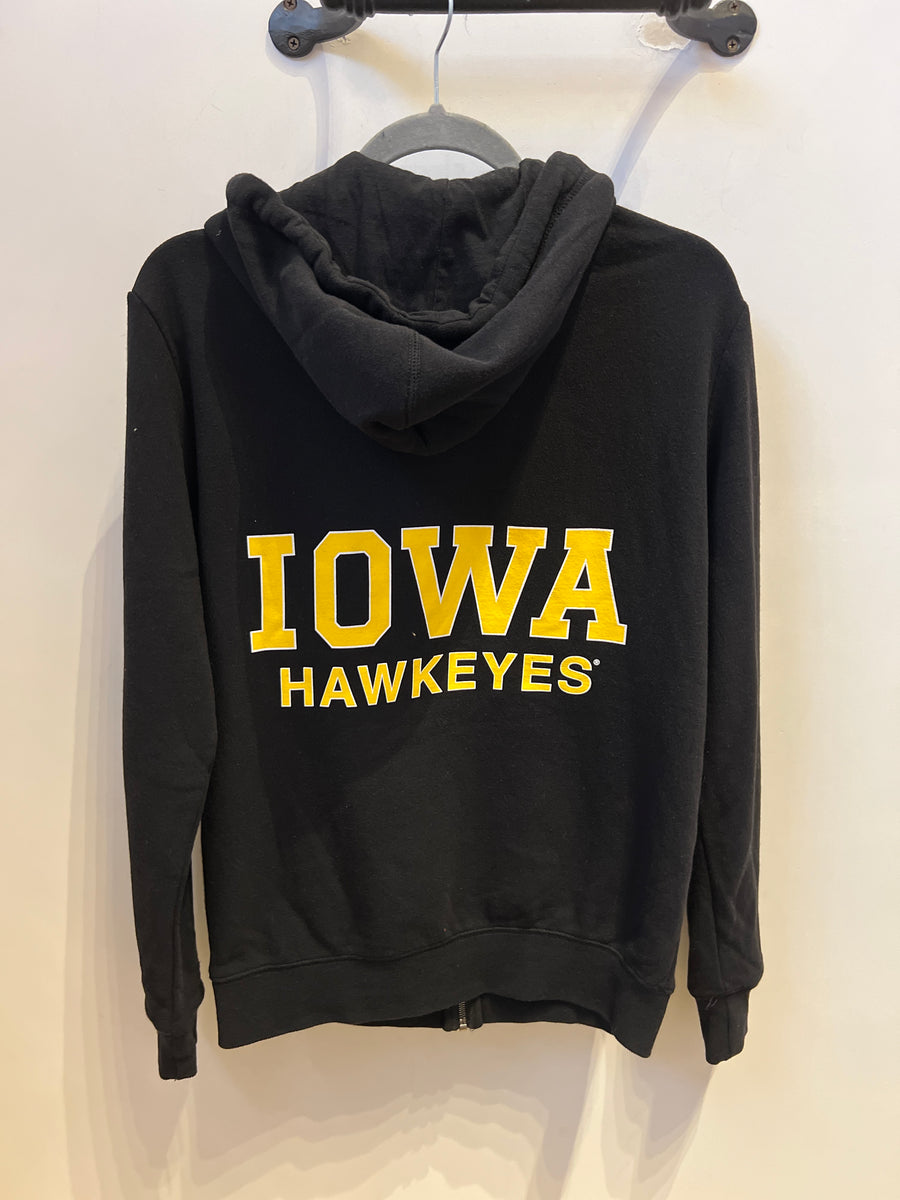 Black Iowa Hawkeyes Zip Up Hoodie
