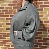 Plus Modal Poly Quarter Zip Funnel Neck Pullover
