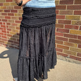 Black Lace Tiered Skirt
