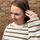 Plus Striped Round Neck Sweater