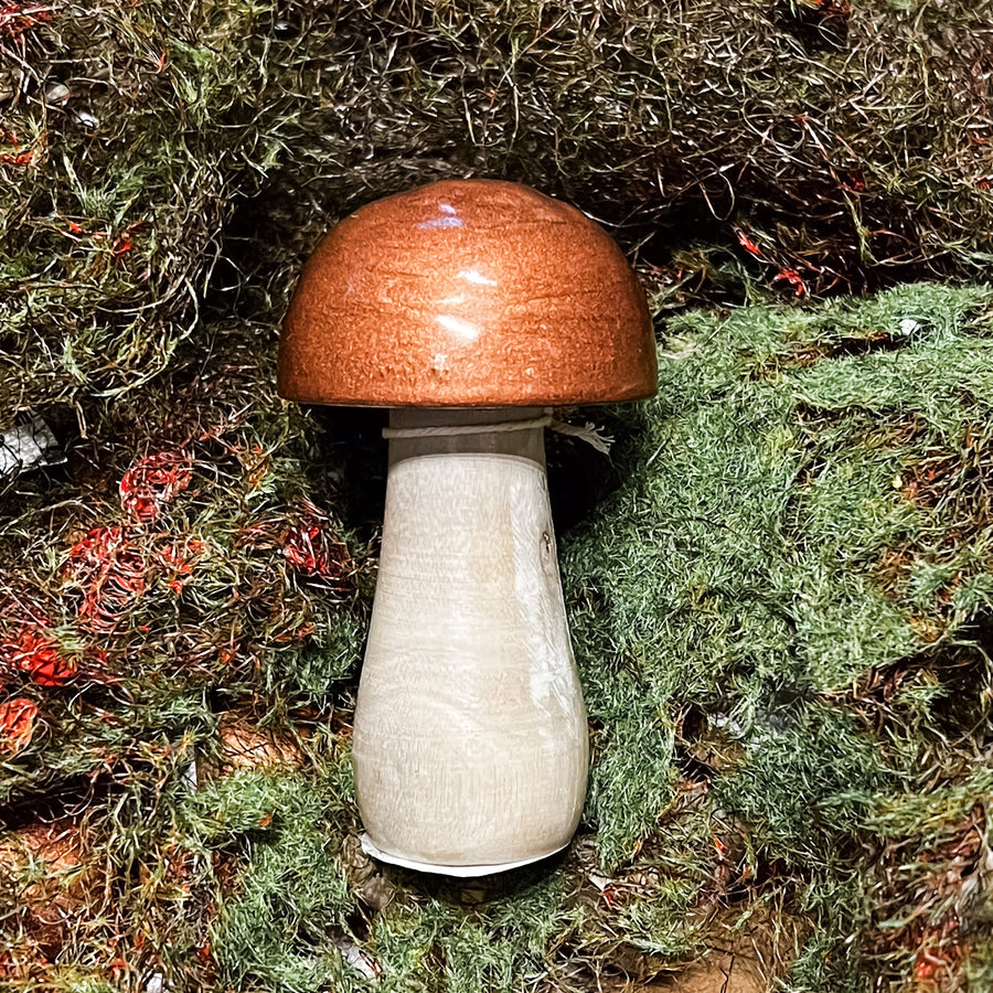 Lacquer Top Wood Mushroom